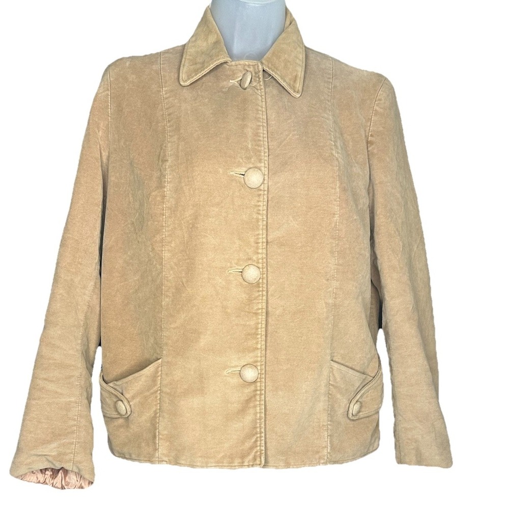 Vtg 1960s Heeksuede Tan Faux Suede Coat Large Holland‎ Preppy Quiet Luxury READ